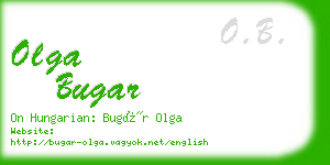 olga bugar business card